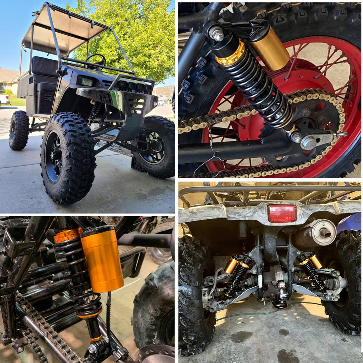 Solidspare 400mm 15.75" Front Air Shocks Absorber Suspension Kit for Yamaha YFZ450X 2010-11