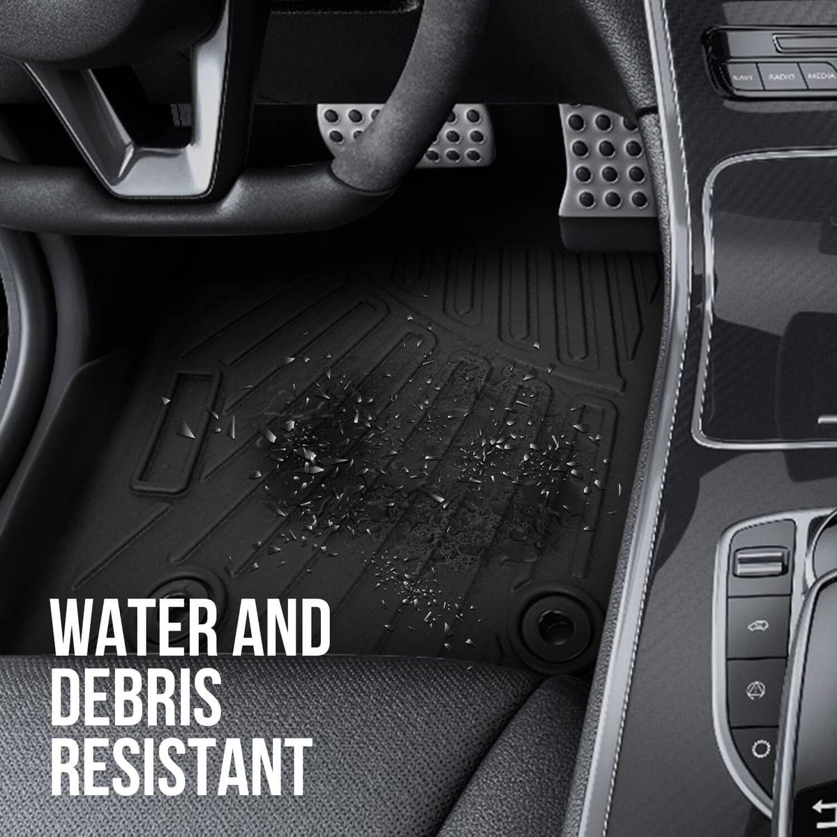 Solidspare TPE Floor Mats Fit For 2024 2025 2026 Toyota Tacoma Double Cab Floor Liner 3Pcs