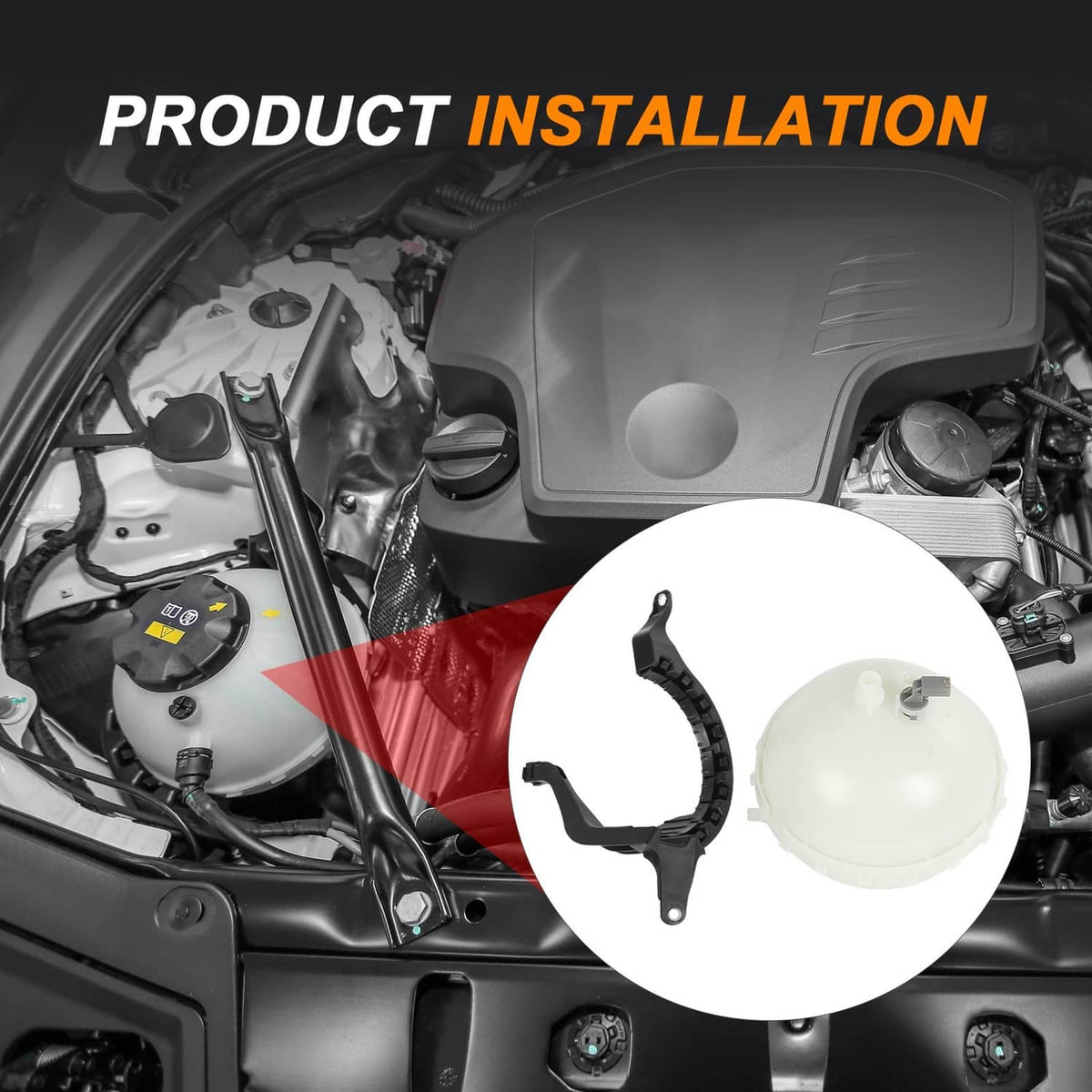 Solidspare Coolant Reservoir Expansion Tank with Sensor For BMW 528i F10 xDrive 2012-2016