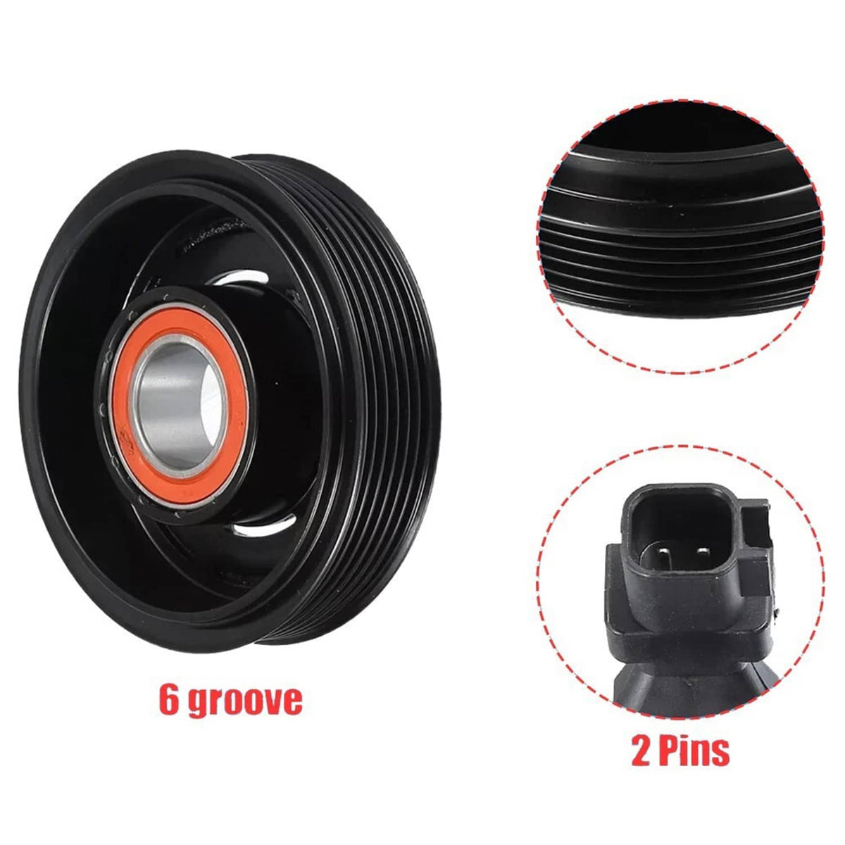 Solidspare New AC Compressor Clutch Kit Coil Pulley For 2012-2018 Jeep Wrangler 6 CyL 3.6L