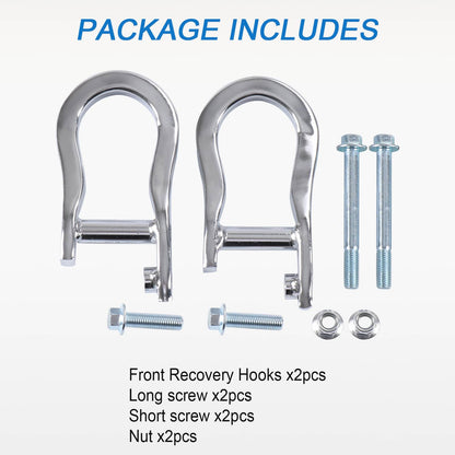 Solidspare Chrome Tow Hooks Kit For GM Chevrolet Silverado Sierra 1500 2007-2019 84072462