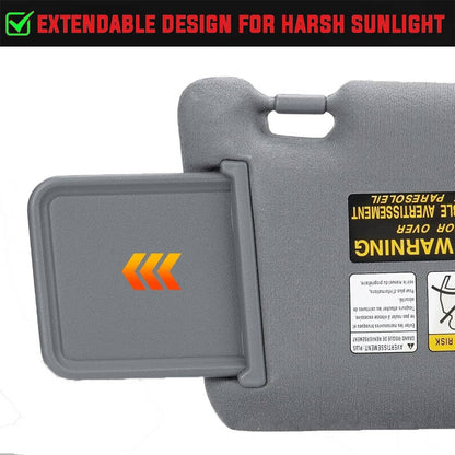 Solidspare Pair Sun Visor LH Driver & RH Passenger Side For 2005-2015 Toyota Tacoma Gray