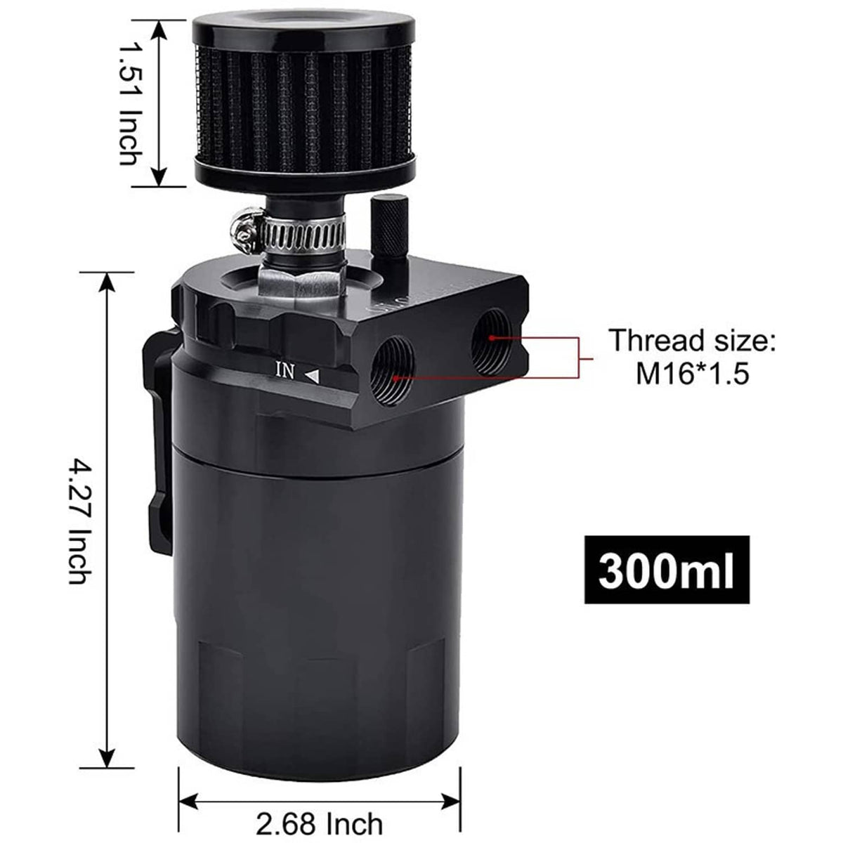 Solidspare Universal Oil Catch Can Reservoir Tank Kit With Breather Filter w/ NBR Fuel Hose