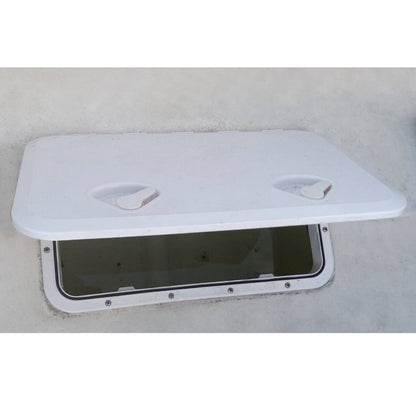Solidspare 24"x14" Marine Boat Deck Hatch White Boat Access Hatch & Lid Easy installation