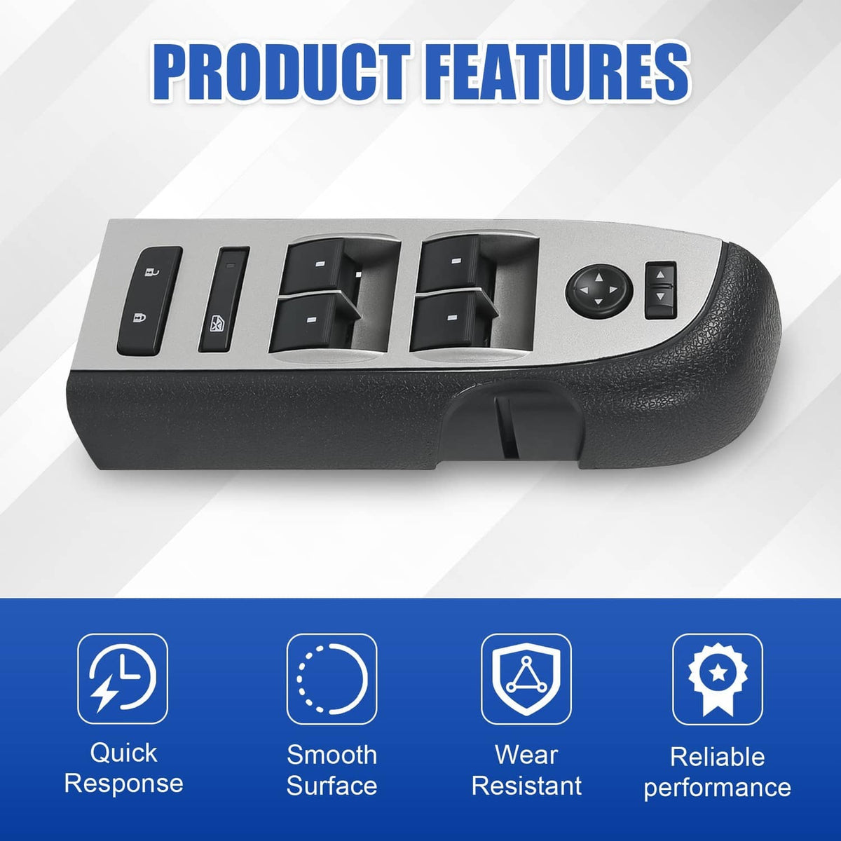 Solidspare Master Power Window Switch W/Black Bezel For 2007-2013 Chevrolet Silverado 1500