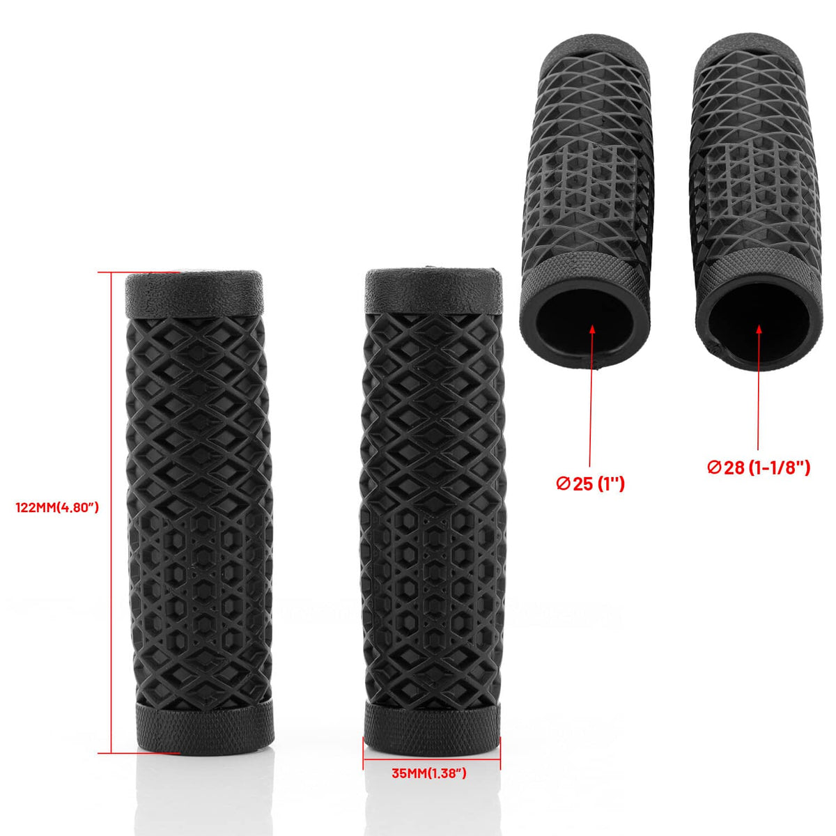 Solidspare Universal 1" 1-1/8'' Motorcycle Handlebar Hand Grips for Harley Dyna Sportster