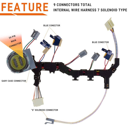 Solid Spare 6 Speed Transmission Wire Harness for 2006-2009 1000/2000 Allison GM/Duramax