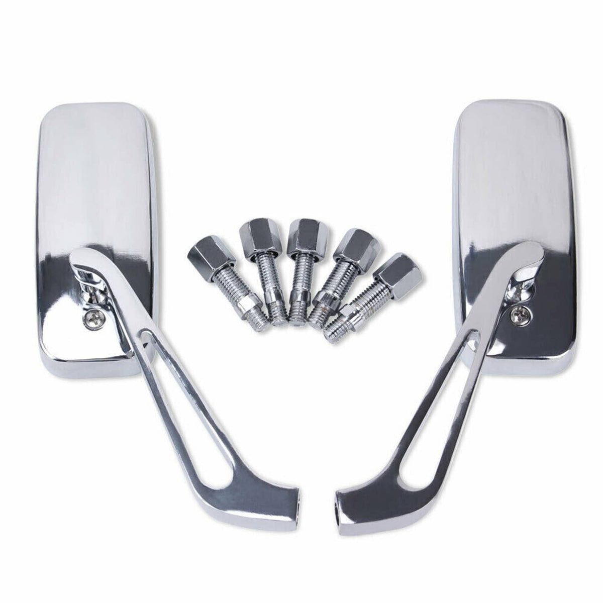 Solidspare Rectangle Motorcycle Mirrors Custom For Harley Cruiser Chopper Softail Sportster