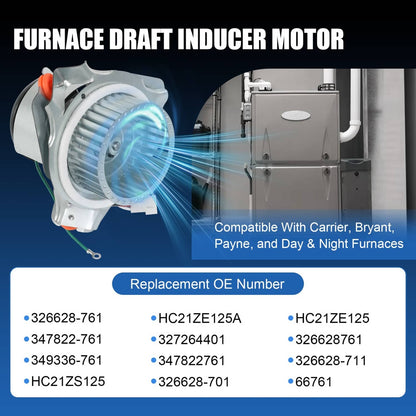 Solidspare Furnace Draft Inducer Motor Fit For Carrier Bryant Payne 326628761 HC21ZE125A