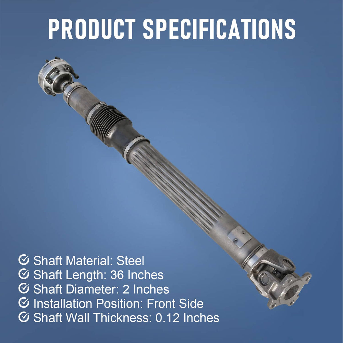 Solidspare Front Driveshaft Prop Shaft 52853321AC For Jeep Wrangler 2007-2011 938-102