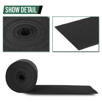 Solid Spare 9" x 50' Ribbed Bunk Carpet / Marine Boat Trailer Runners / Outdoor - Black