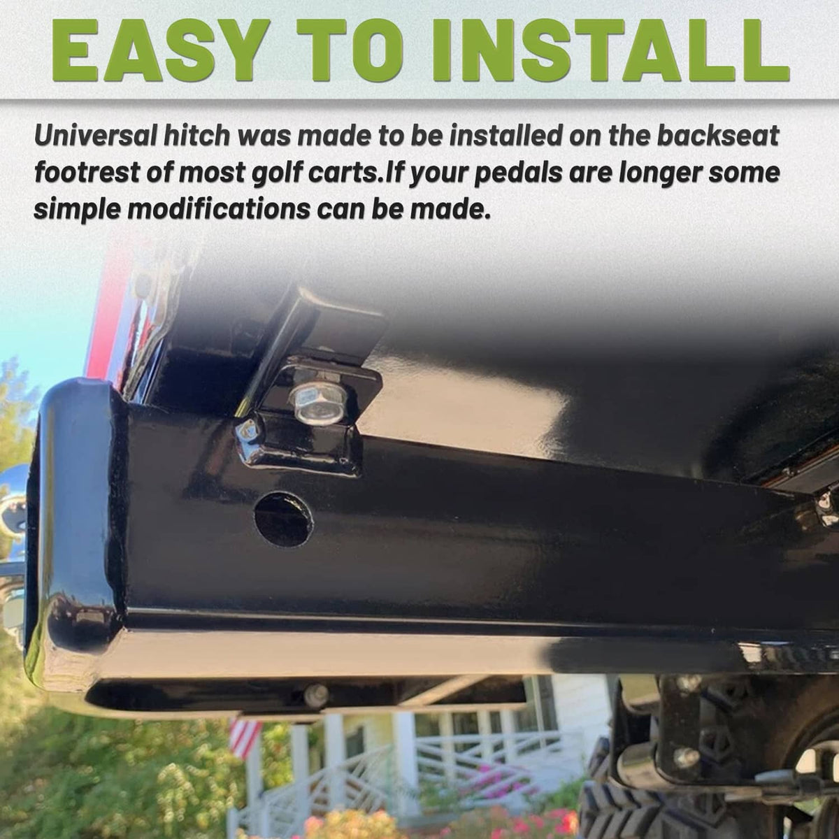 Solidspare For Club Car EZGO Yamaha Golf Cart Trailer Hitch w/ 2" Receiver Step on Back