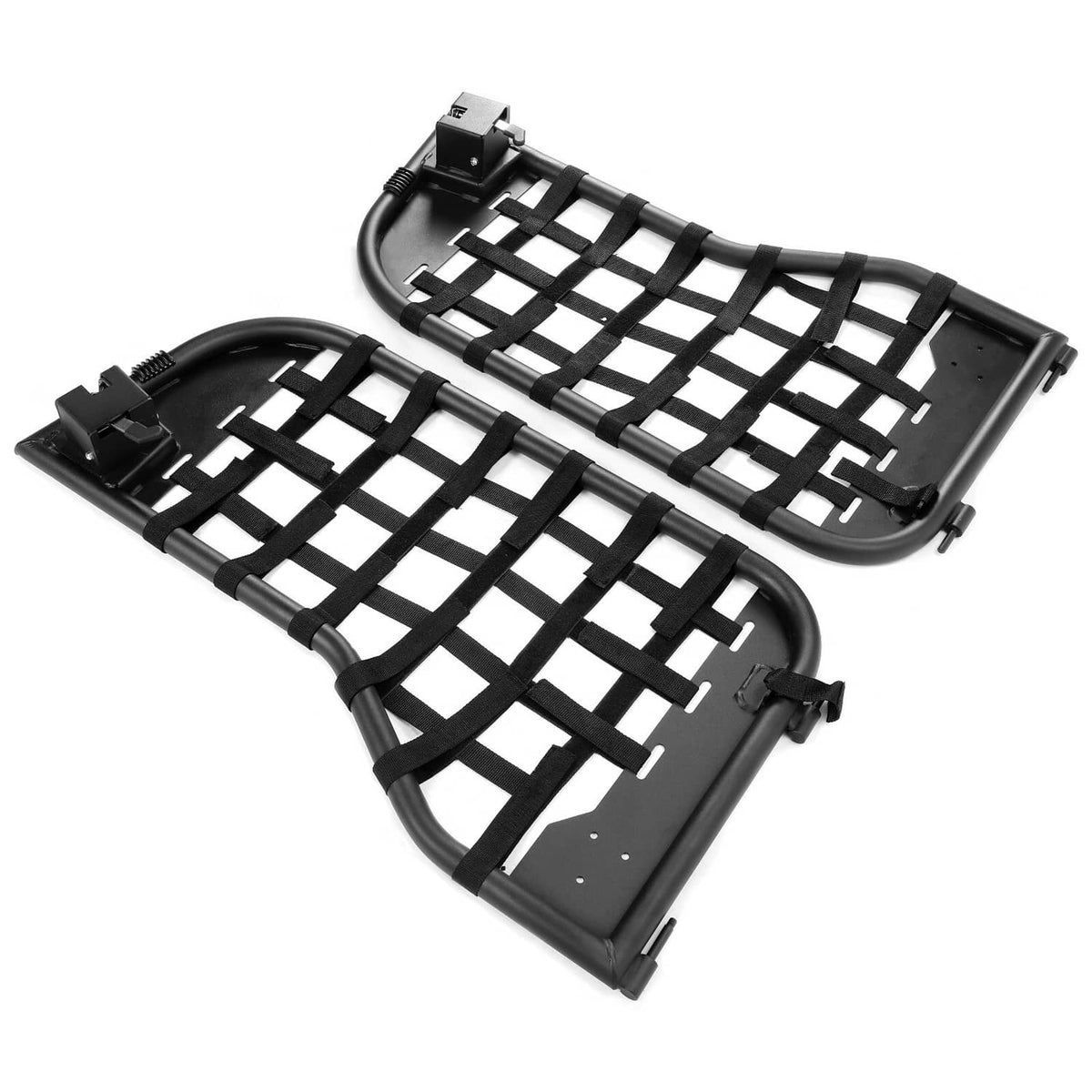 Solid Spare Black Tubular Trail Door With Side Mirror For 1976-1995 Jeep CJ7/YJ Wrangler 2DR