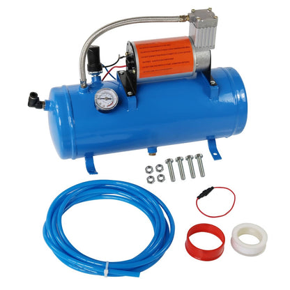 Solidspare 150PSI AIR COMPRESSOR WITH 6 LITER TANK DC 12V FOR TRAIN HORNS MOTORHOME TIRES