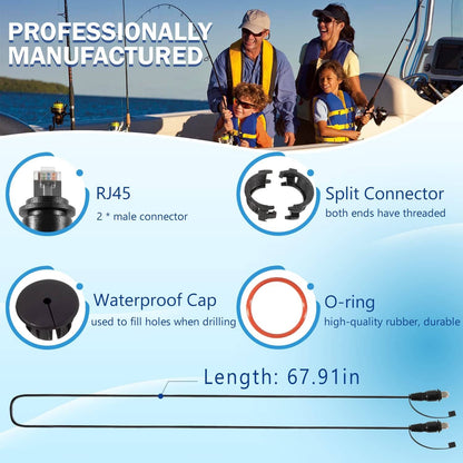 Solid Spare 6FT Marine Network Cable RJ45, 010-10550-00 for Garmin Navigation Screen Models