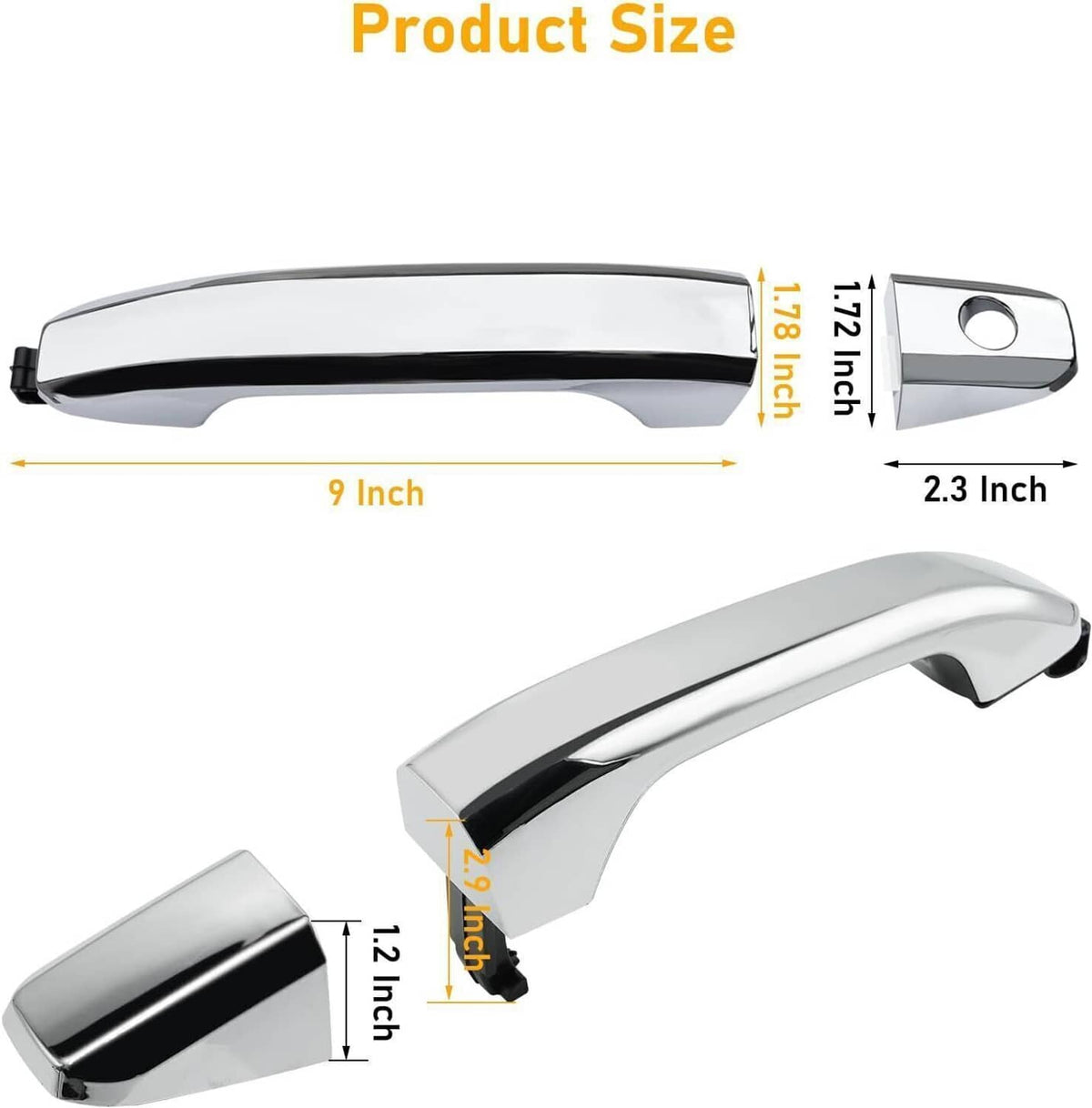 Solidspare 4Pcs Chrome Exterior Door Handle For 2014-2017 Chevrolet Silverado 1500 22923598