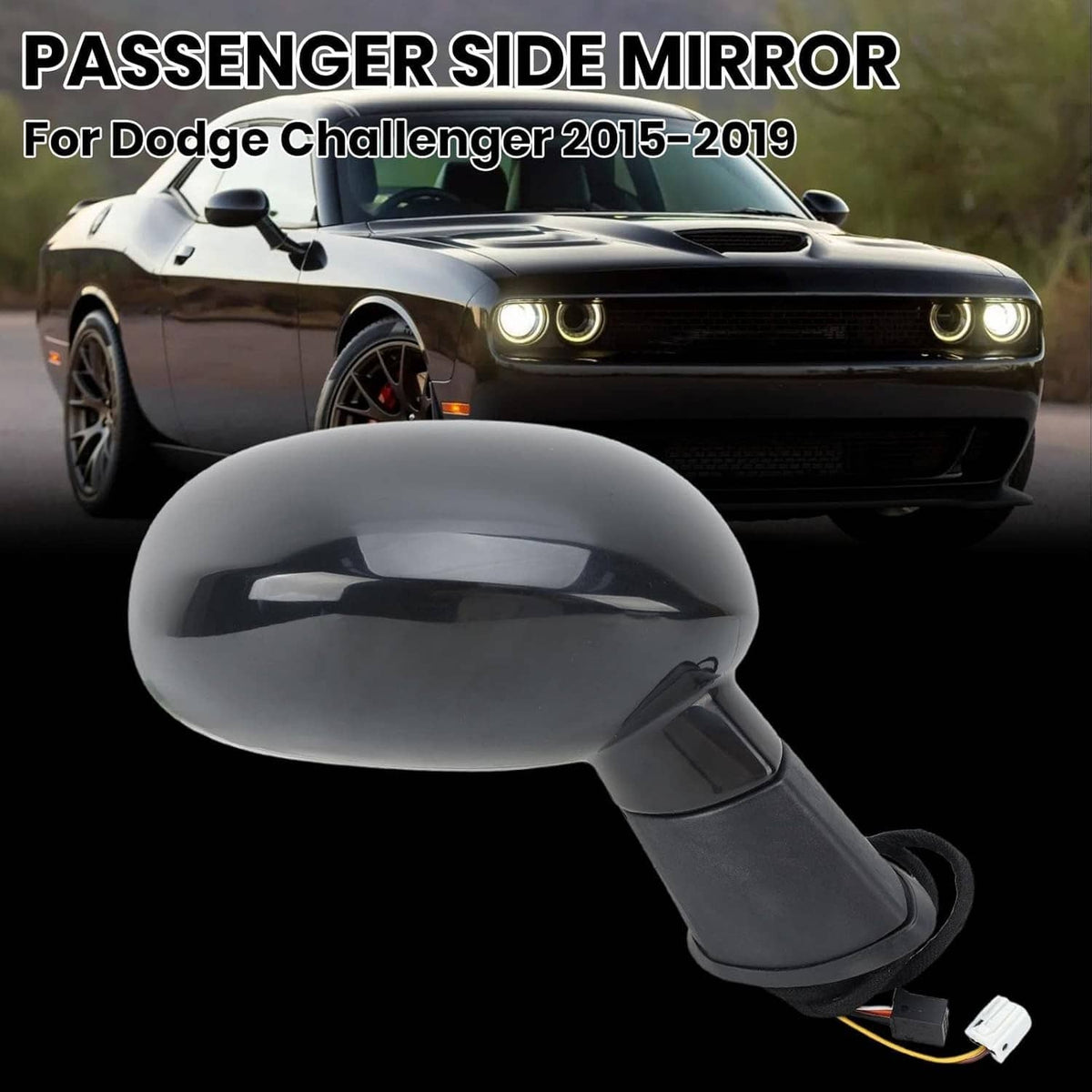 Solidspare Passenger Side Mirror w/ Heated Hand For 2015-2019 Dodge Challenger 5LD66DX8AD
