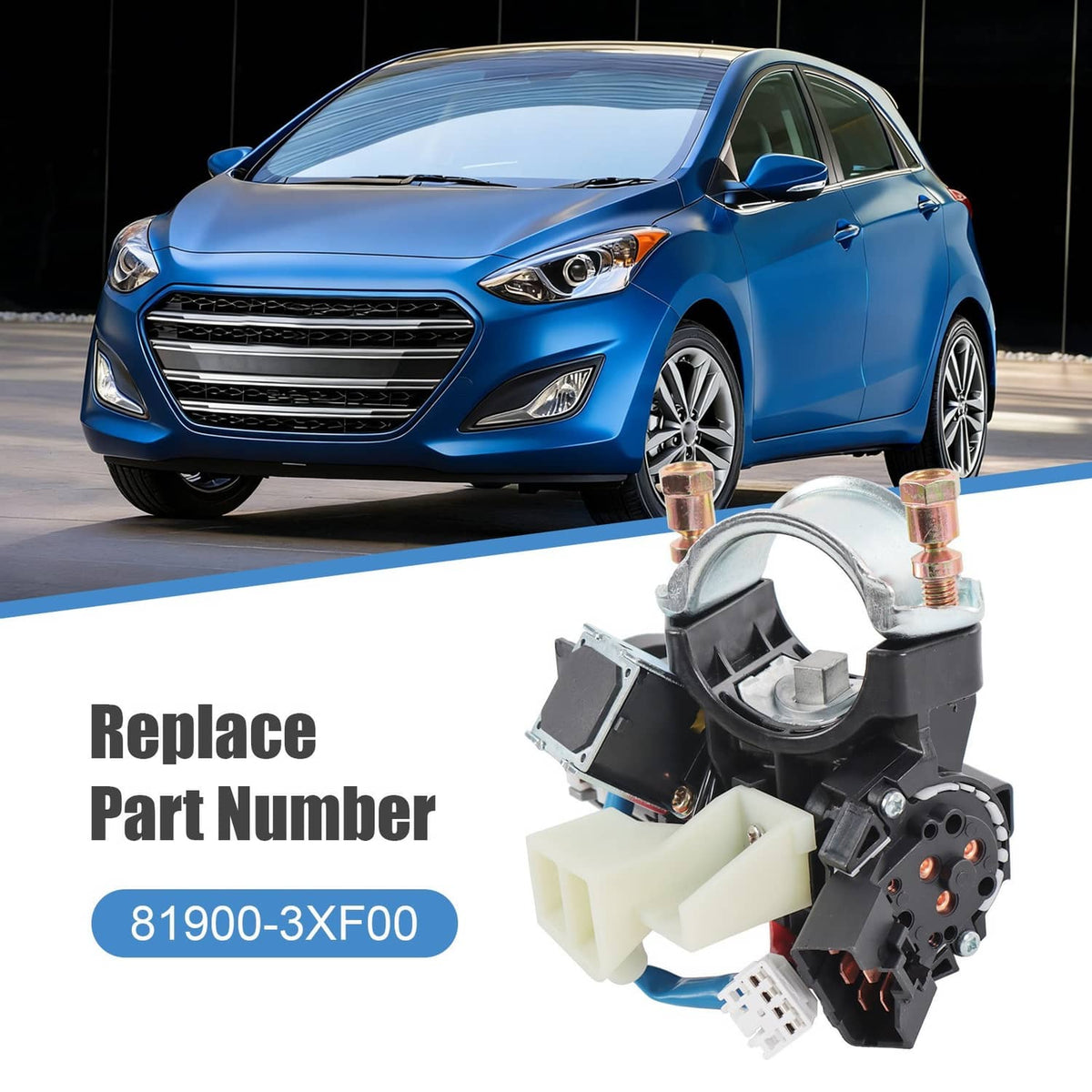 Solidspare For 2011-2016 ELANTRA IGNITION LOCK CYLINDER ASSEMBLY SWITCH 2 KEYS 81900-3XF00