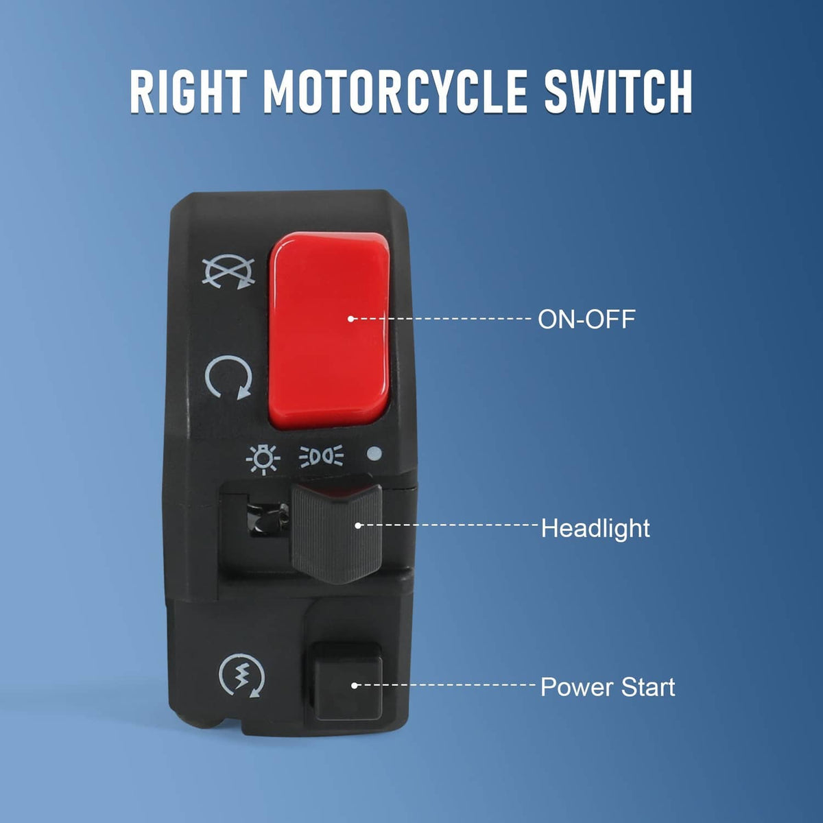 Solidspare 7/8" Motorcycle Handlebar Horn Button Turn Signal Fog Light Controller Switch