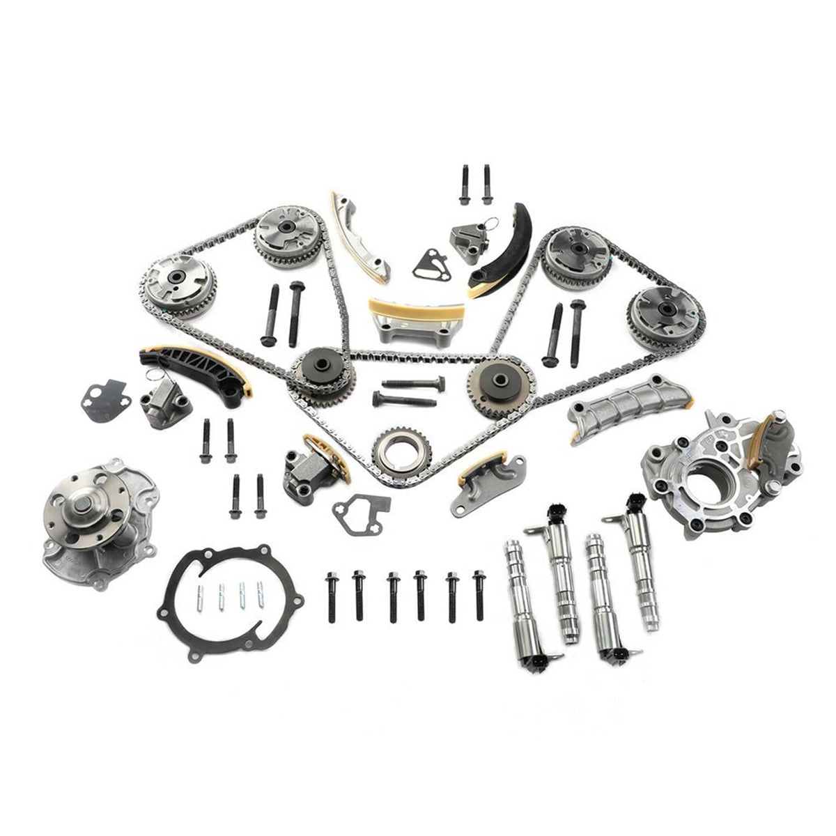 Solidspare Timing Chain Kit with Oil & VVT Sprocket & Water Pump for 07-16 GMC Acadia 3.6L