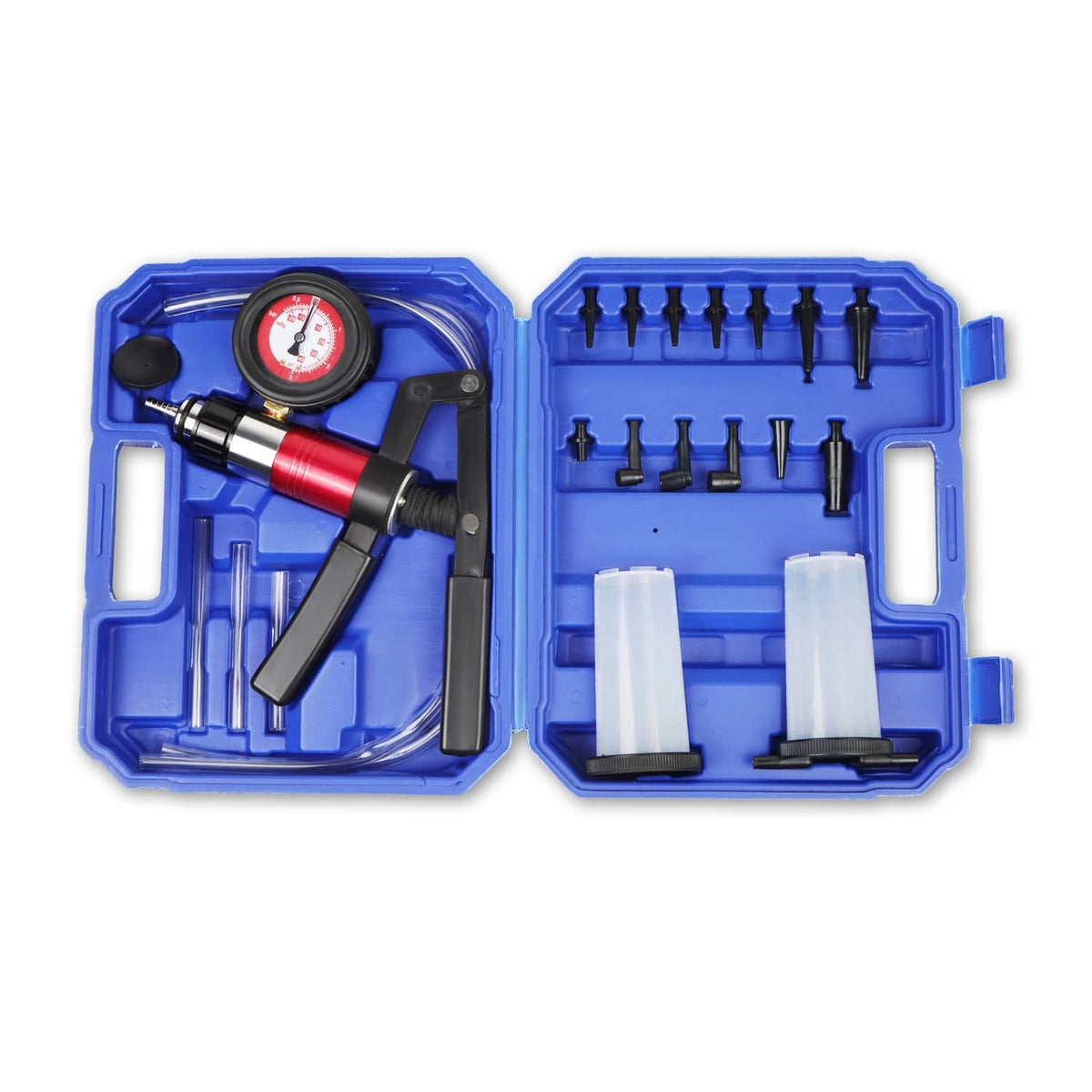 Solidspare 21pcs Hand Held Vacuum Pressure Pump Tester Brake Fluid Bleeder Bleeding Tool US
