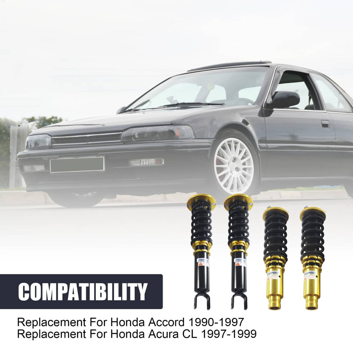Solidspare Coilovers Struts Shock Suspension Kits For 1990-1997 Honda Accord Adj. Height