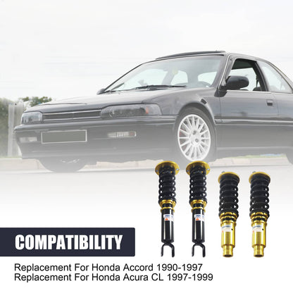 Solidspare Coilovers Struts Shock Suspension Kits For 1990-1997 Honda Accord Adj. Height
