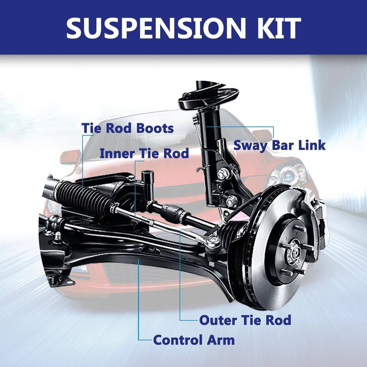 Solidspare 12Pcs Front Lower LH RH Control Arm Set Suspension Kit for 2004-2009 Mazda 3 5