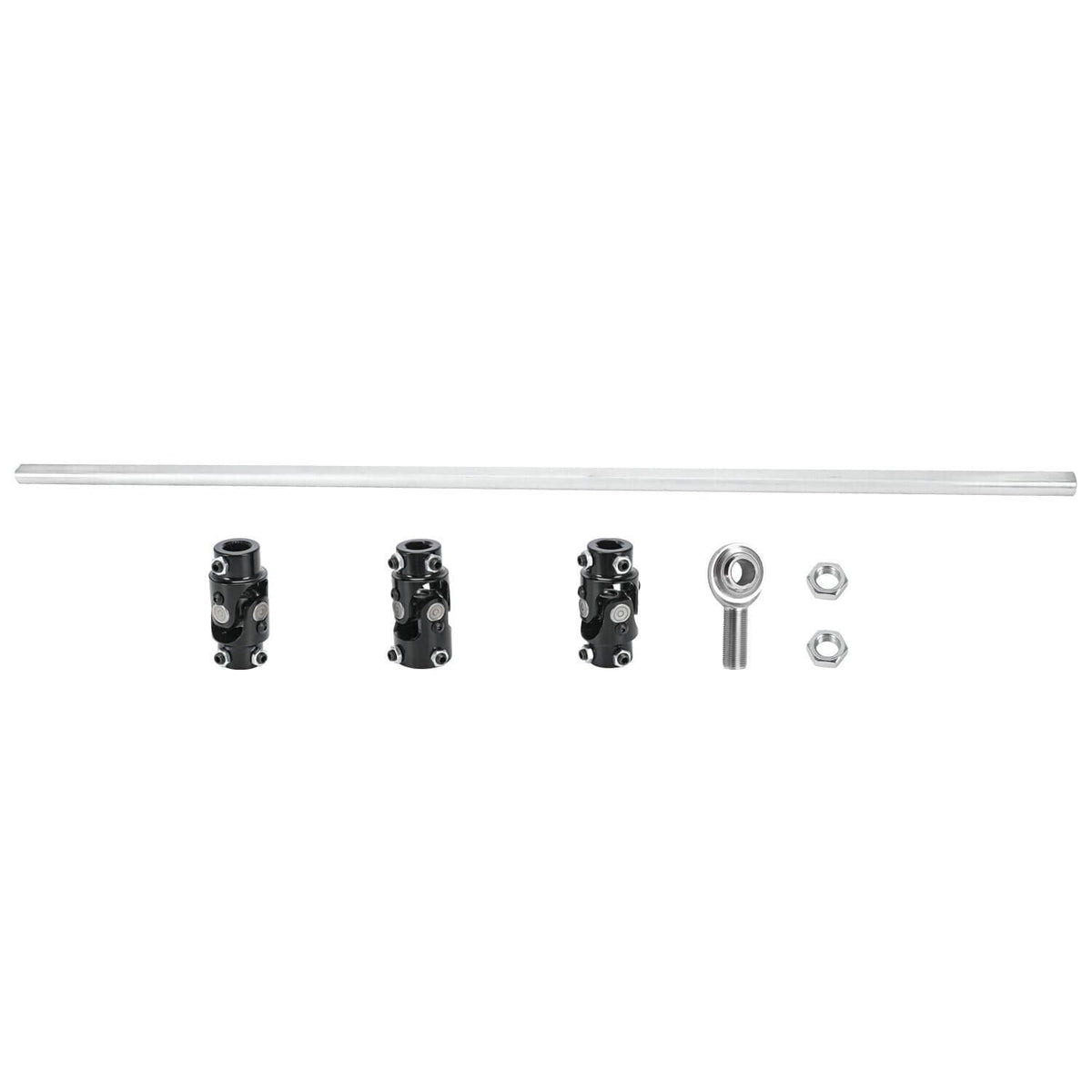 Solidspare Steering Box U Joint 36" Steel Steering Shaft + 3/4" Support Bearing GM - Black