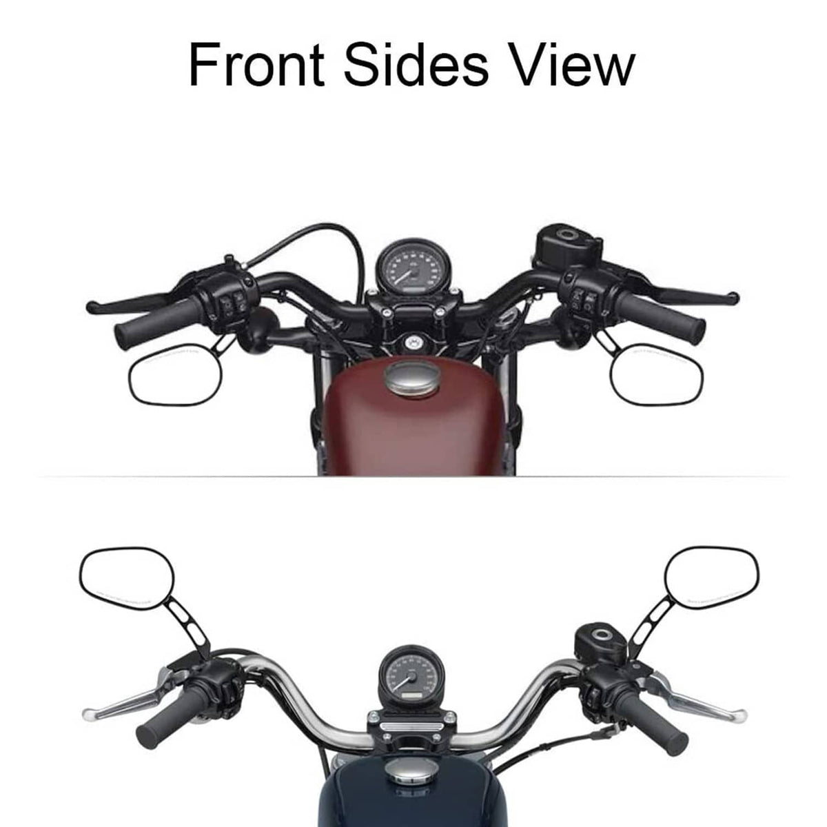 Solidspare 8mm Rear View Side Mirrors For Harley Sportster Touring Road King Street Glide