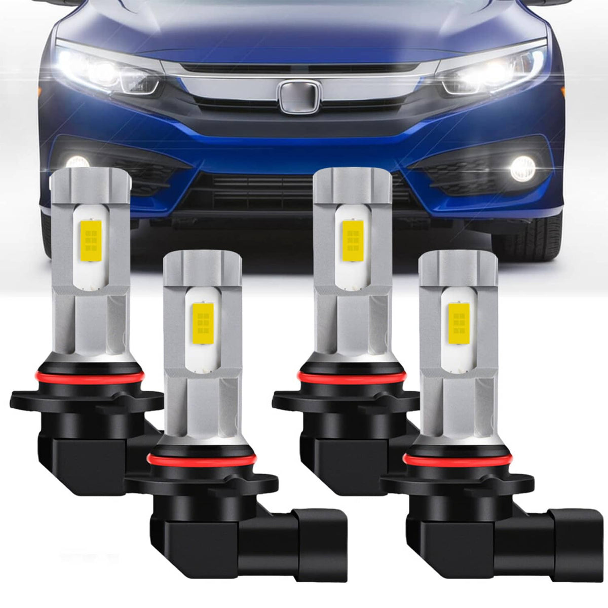 Solidspare 6000K LED Headlight Bulb High & Low Light For 2004-2015 Honda Civic Sedan 4-Door