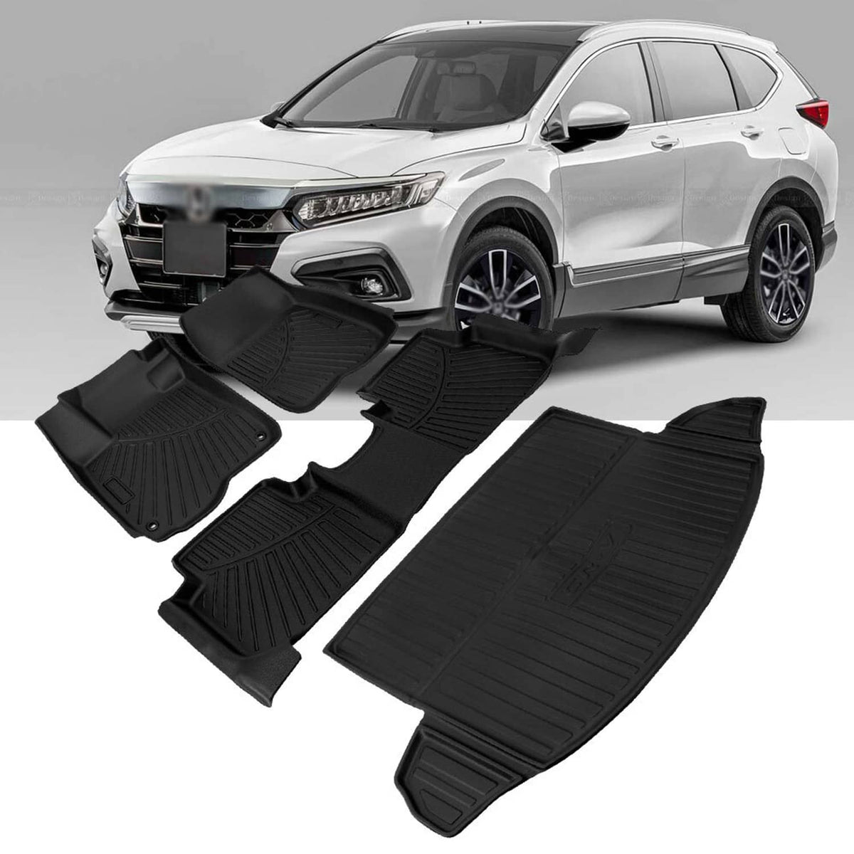 Solidspare All Season Front and Rear Floor Mats w/ Cargo Liners For Honda CR-V 2017-2022