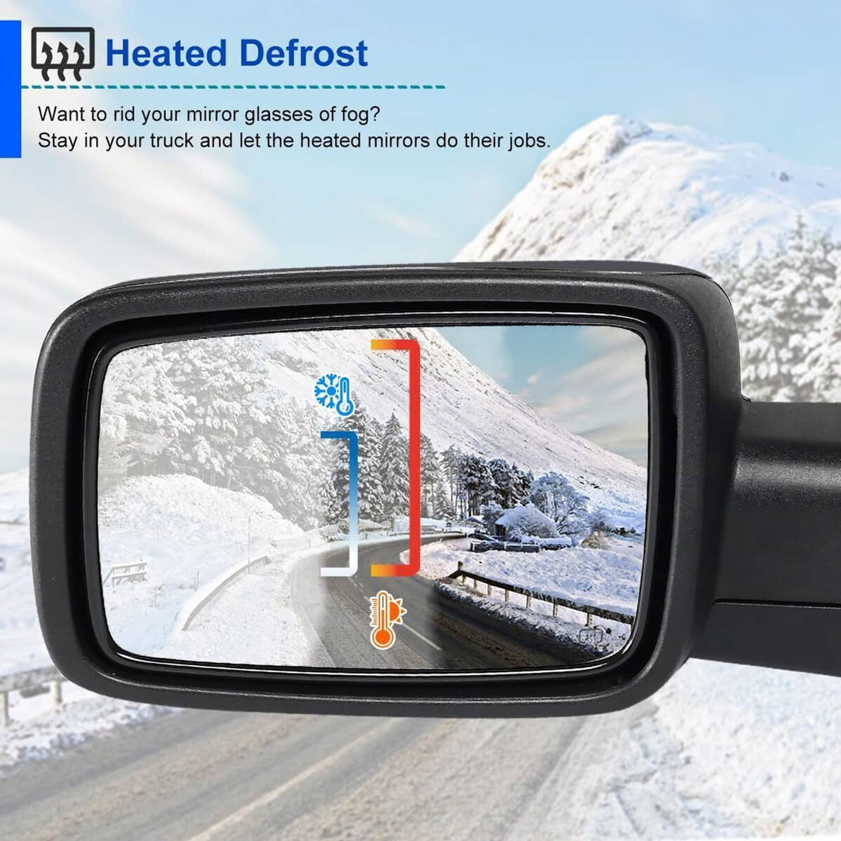 Solidspare Left/ Driver Power Fold +Heated+ Temp Sensor Mirror For 2013-2019 Dodge Ram 1500