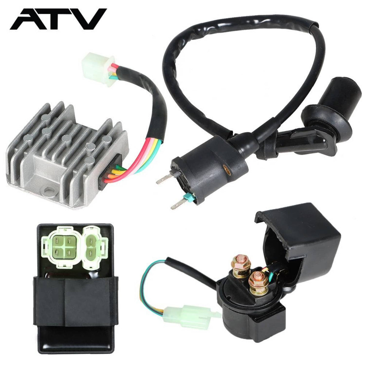 Solidspare Generic Electric set Ignition coil cdi relay regulator for 50-150cc GY6 Go Kart