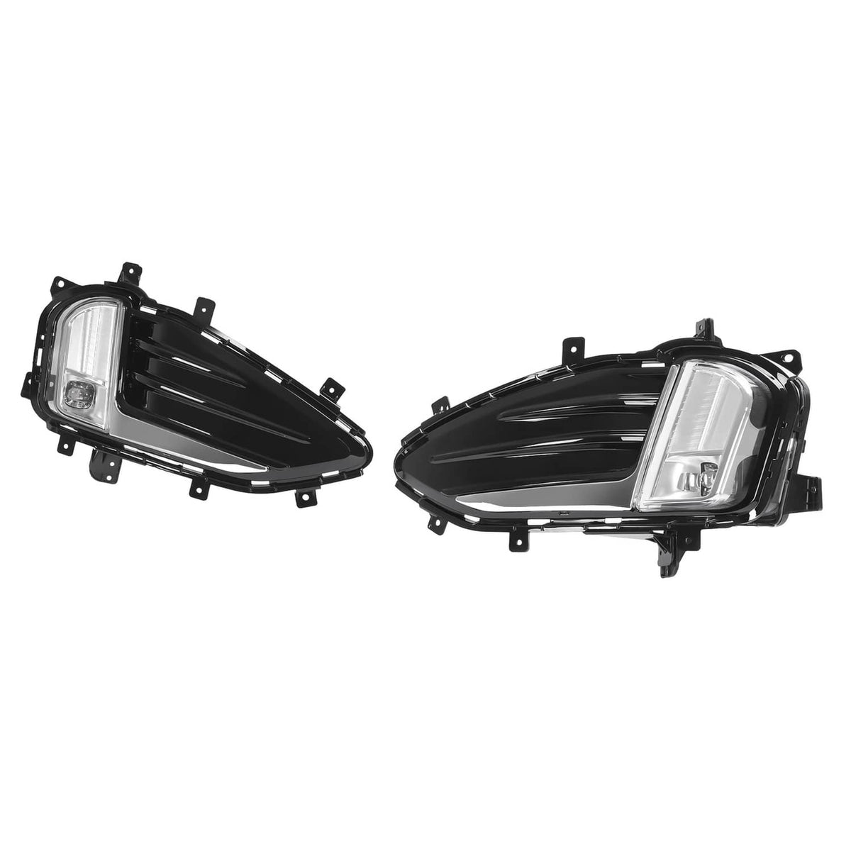 Solid Spare 2PCS For Ford Edge 2019-2024 LED Front Bumper Fog Lights Lamp w/ Cover Bezel Kit