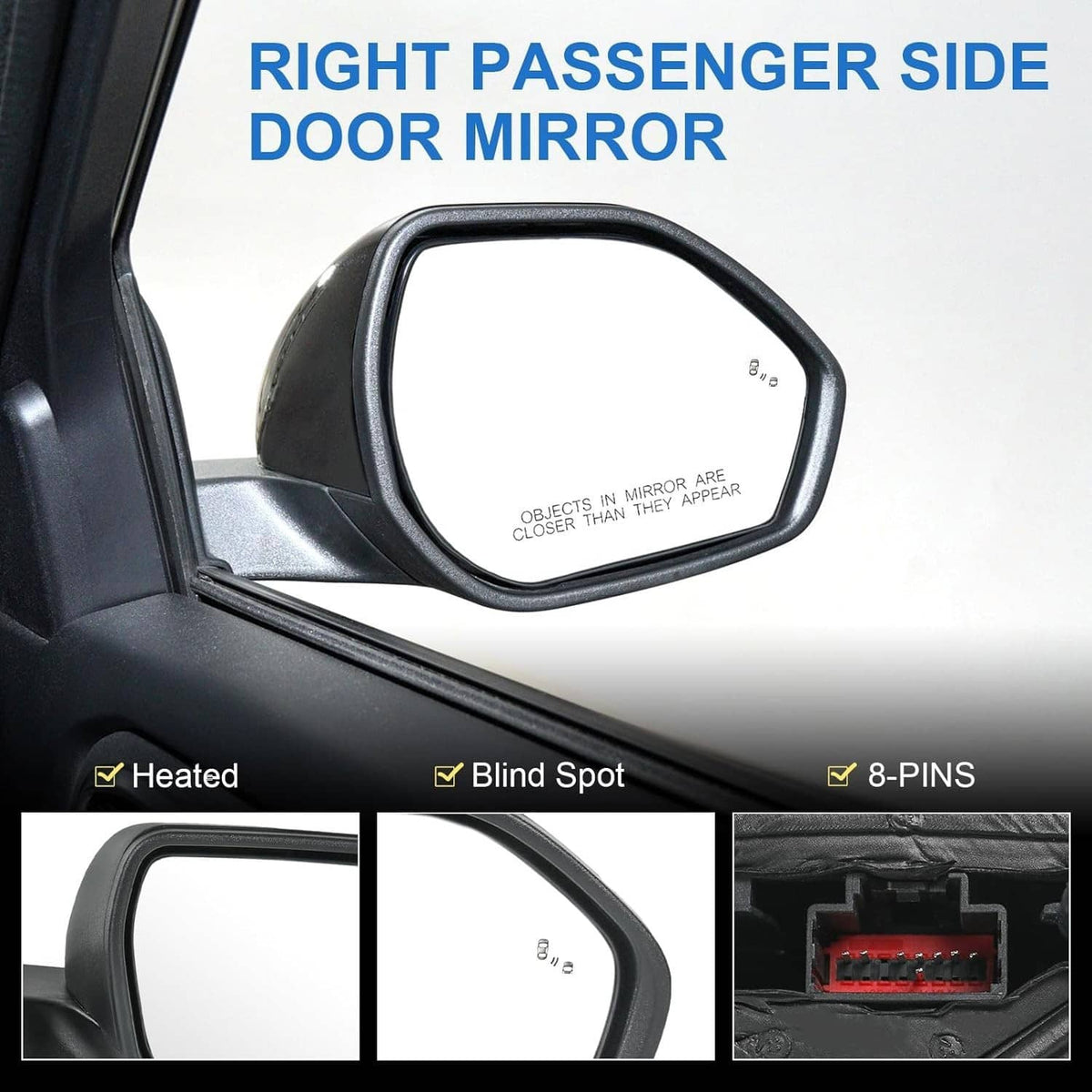 Solidspare New Passenger Side Mirror For 2020-23 Ford Explorer Manual Folding Power Heated