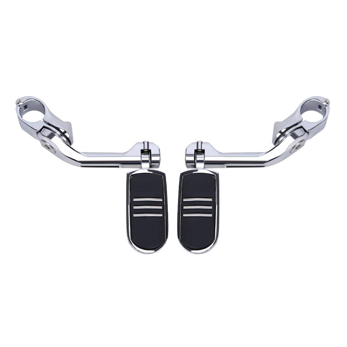 Solidspare Chrome Long Highway Foot Pegs 1-1/4" motorcycle For Harley Dyna FXSB CVO Yamaha