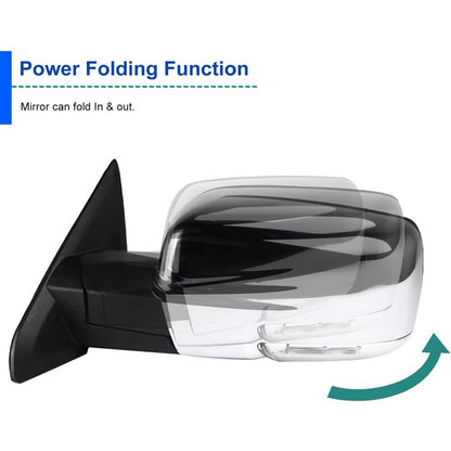 Solidspare Driver/Left Side Mirror Sliver Cover Power Folding Signal For 2013-2018 Ram 1500