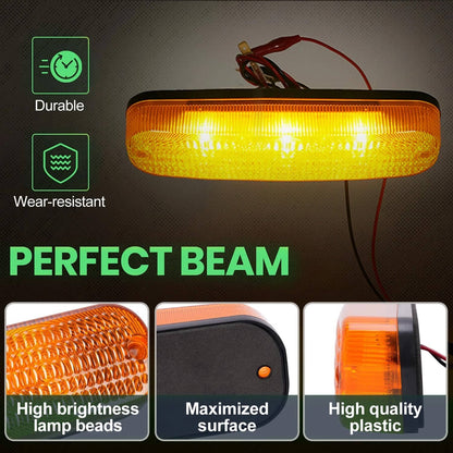 Solidspare 4 LED Amber Flashing Cab Lights For John Deere 30 Series 4030 4230 8450 #AR60250