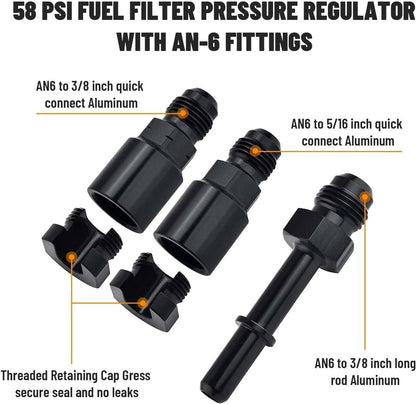 Solidspare LS Conversion Fuel Injection Line Fitting Adapter Kit EFI FI w/ Filter Regulator