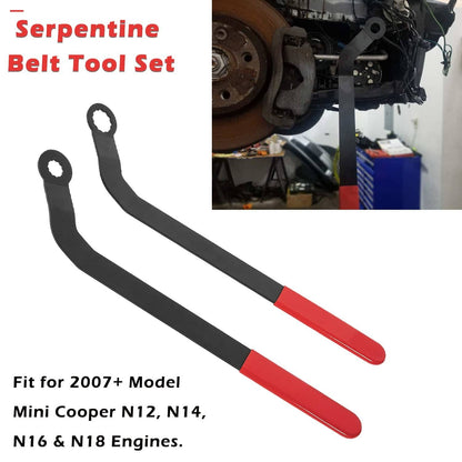 Solid Spare 1016 Serpentine Belt Wrench Tool Set for 2007 & Up Mini Cooper N12 N14 N16 & N18