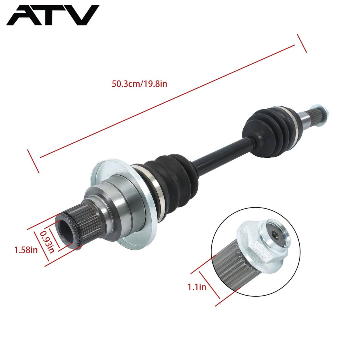 Solidspare Rear Right CV Axles Drive Shaft For Yamaha Grizzly 660 5KM-2530T-13-00 2003-2008