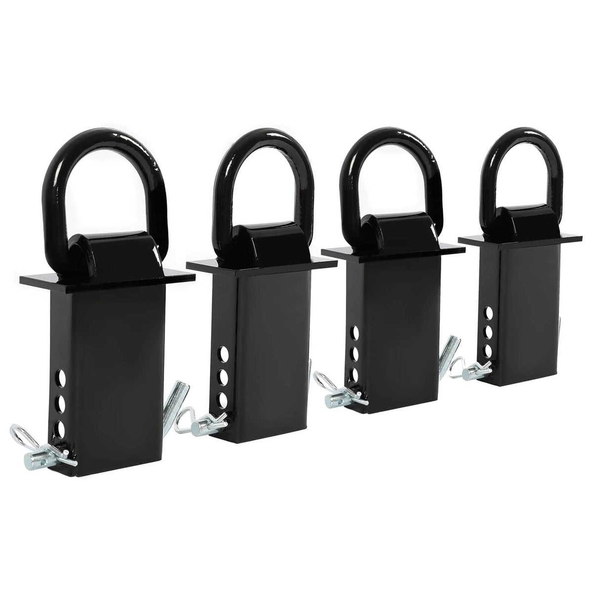 Solidspare Heavy Duty 4 Pack Trailer Adjustable Stake Pocket D-Ring Zinc 2”×4" 16200LBS