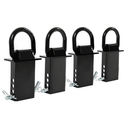 Solidspare Heavy Duty 4 Pack Trailer Adjustable Stake Pocket D-Ring Zinc 2”×4" 16200LBS