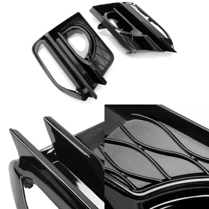 For 2014-2017 Infiniti Q50 Sport Front Bumper Gloss Black Fog Lights Cover Bezel