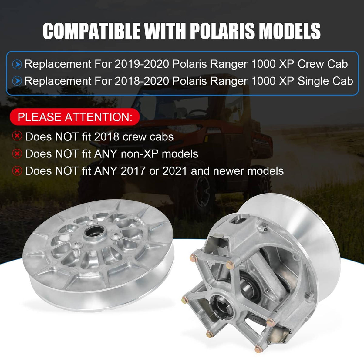 Solidspare FOR 2019-2020 POLARIS RANGER 1000 XP HD PRIMARY & SECONDARY CLUTCH ! 2018 drive
