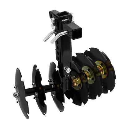 Solidspare 20" Notched Disc Harrow Plow Attachment for ATV UTV W/ 6 X Concave 2" Receiver