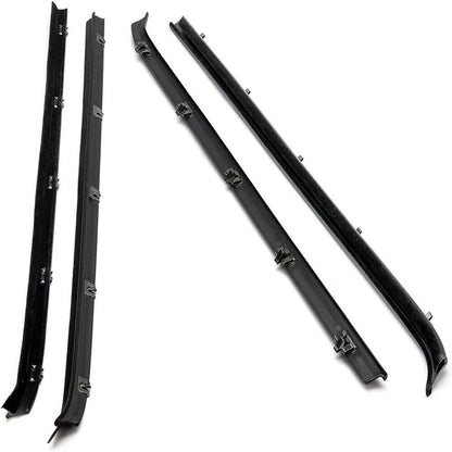 Solidspare Front Door Window Run Sweep Felts Weatherstrip Seals Kit for Chevy GMC Truck