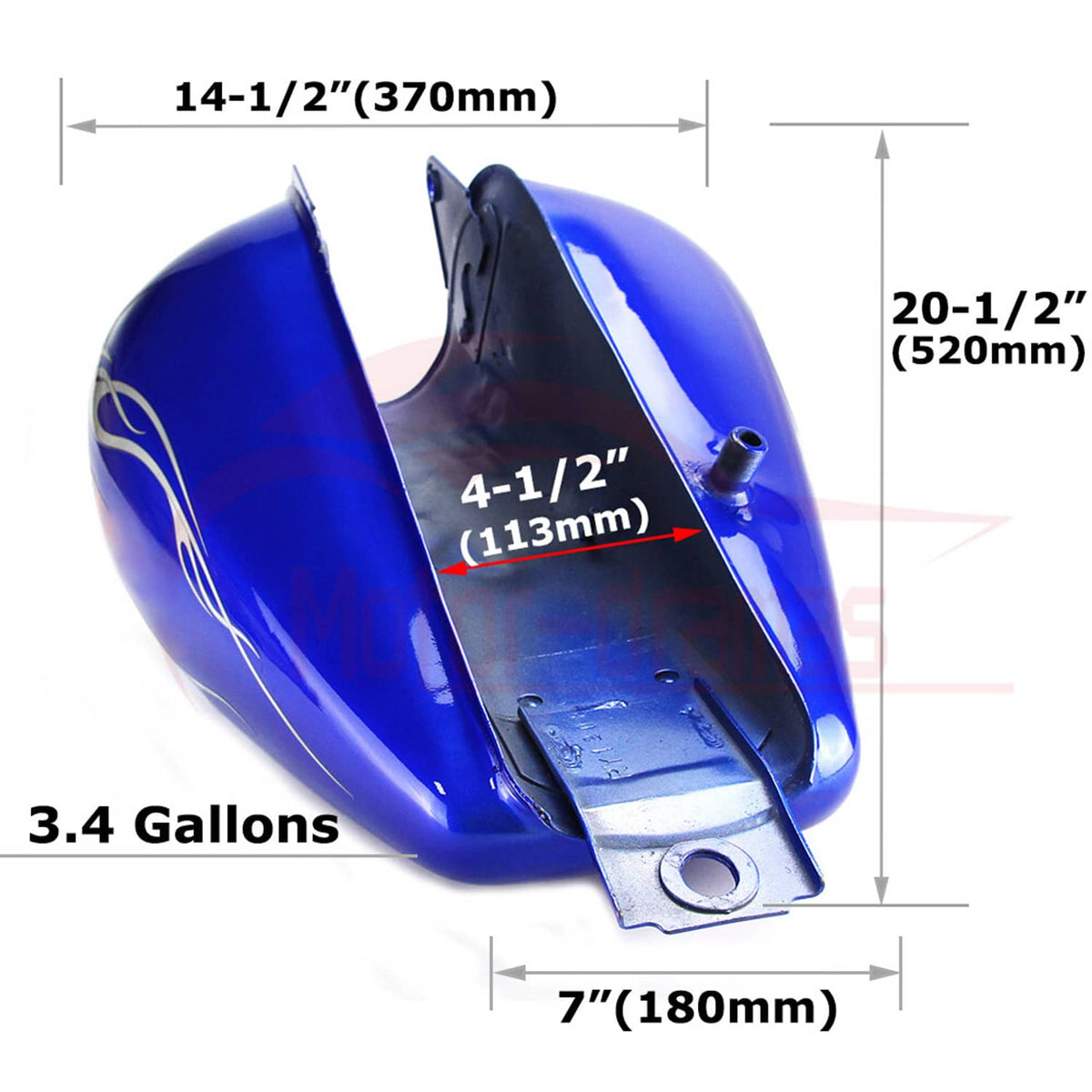 Solidspare Motorcycle CMX250C Blue  3.4 Gallons Fuel Gas Tank For Honda Rebel 250 1985-2016