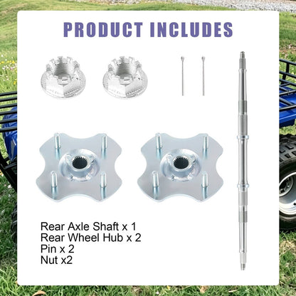 Solidspare For Honda TRX300FW Fourtrax 300 4X4 1988-1991 Rear Axle Shaft W/ Wheel Hub Nuts
